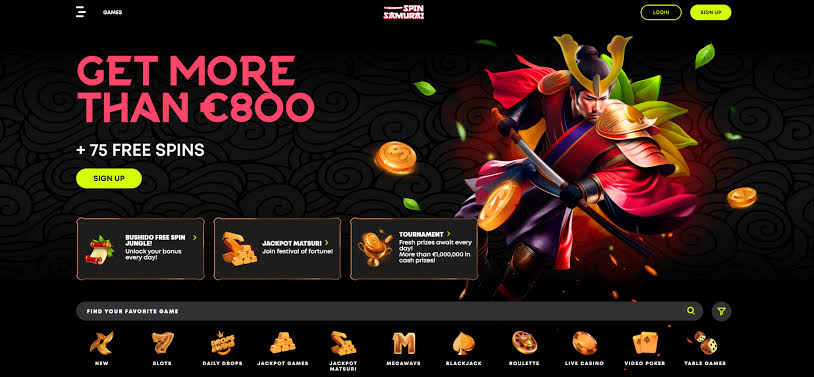 Spin Samurai Casino lobby